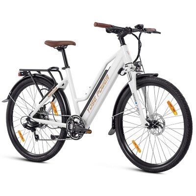 Ebike Citybike E Fahrrad weiß 27,5 Zoll 250W 7-Gang Heckmotor mit 36V 13Ah Akku