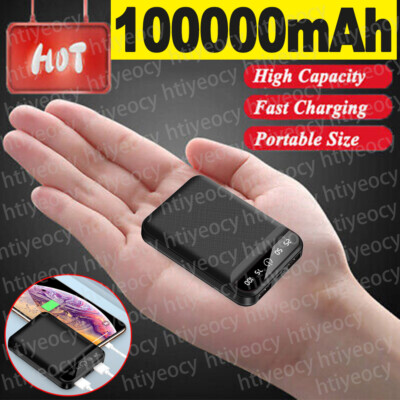  100000mAh Powerbank Externer Batterie Ladegerät ZusatzAkku USB Für Alle Handy 