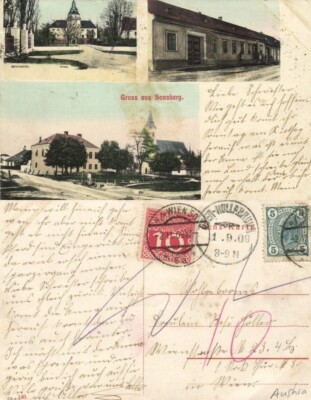 austria, SONNBERG, Hollabrunn, N.Ö., Multiple Village Scenes (1909) Postage Due