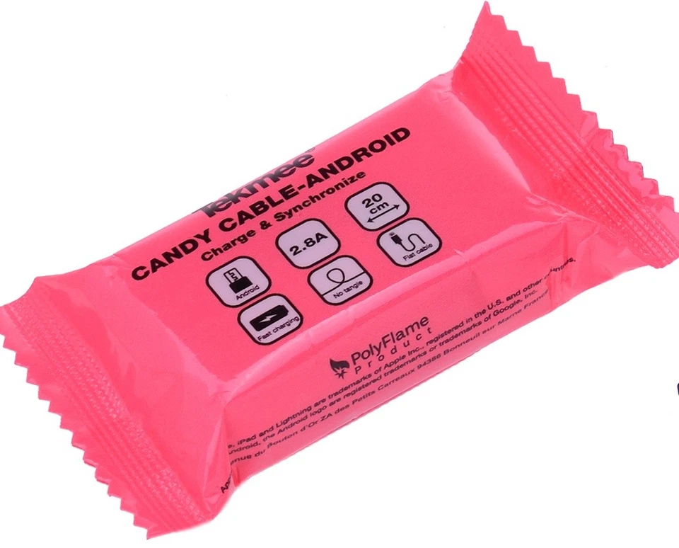 Tekmee Candy Cable Android Charge & Synchronize Micro USB Phone Tablet PINK - Image 2 of 4