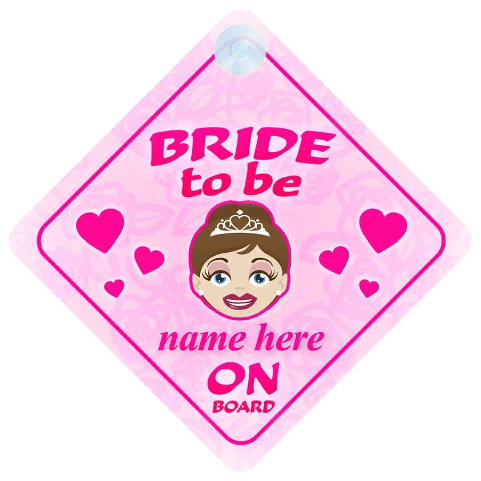 MYBABYONBOARD UK Letrero de coche de novia para estar a bordo regalo de boda - cualquier nombre