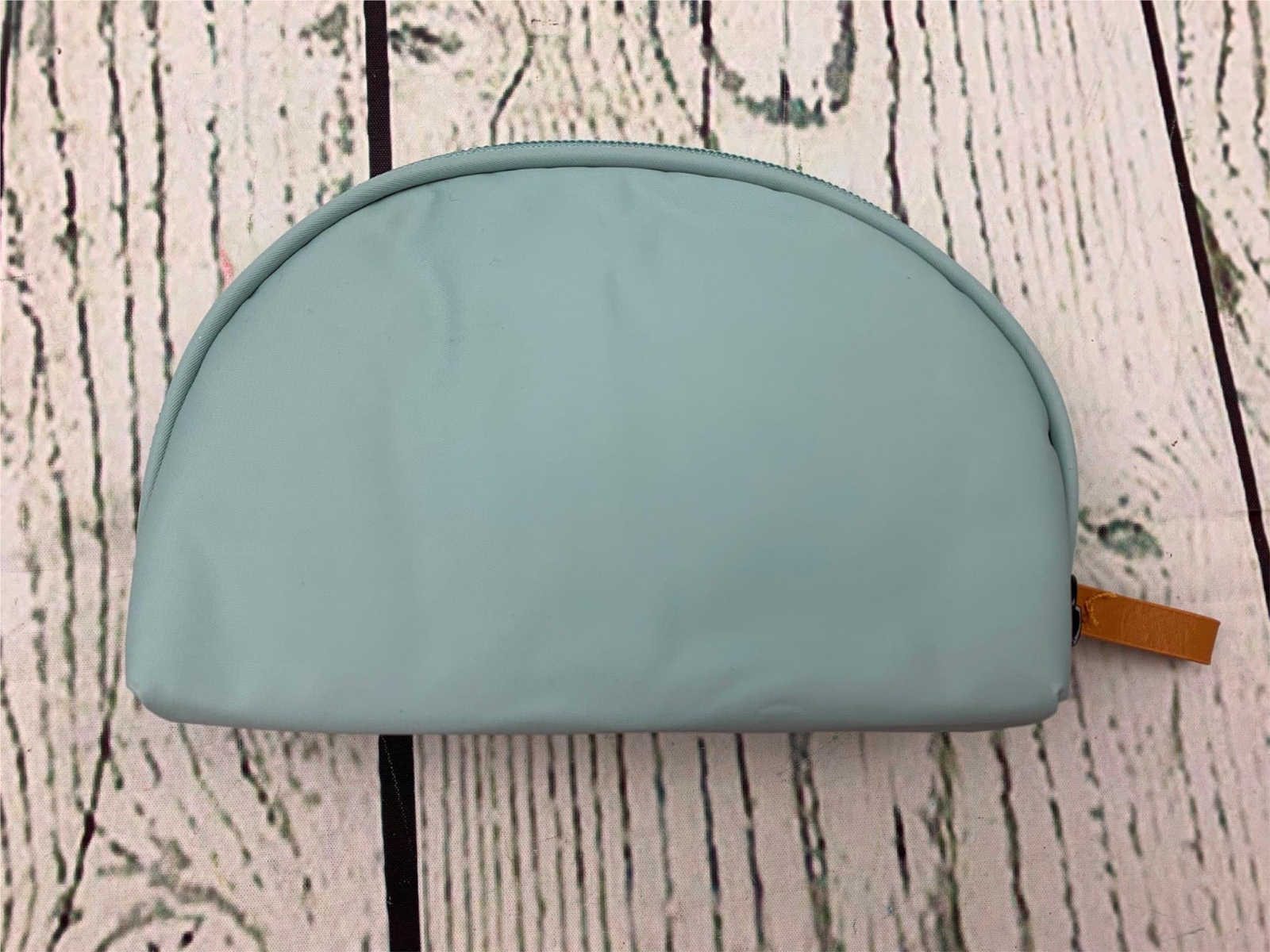 Small Travel Makeup Bag Lightweight PU Leather Cosmetic Organizer Sky Blue-image