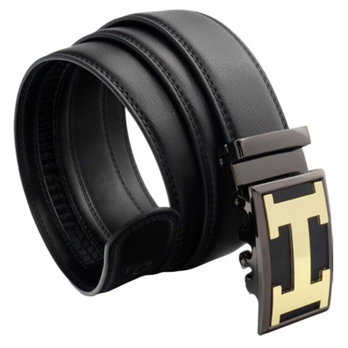 Cinturón de cuero con trinquete QHA para hombre hebilla automática 35 mm de ancho Q37 - Imagen 14 de 29