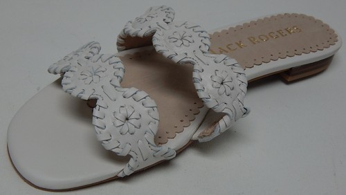 Jack Rogers Mini Lauren Size US 5 M Women's Leather 2-Band Slide Sandals White - Picture 5 of 8