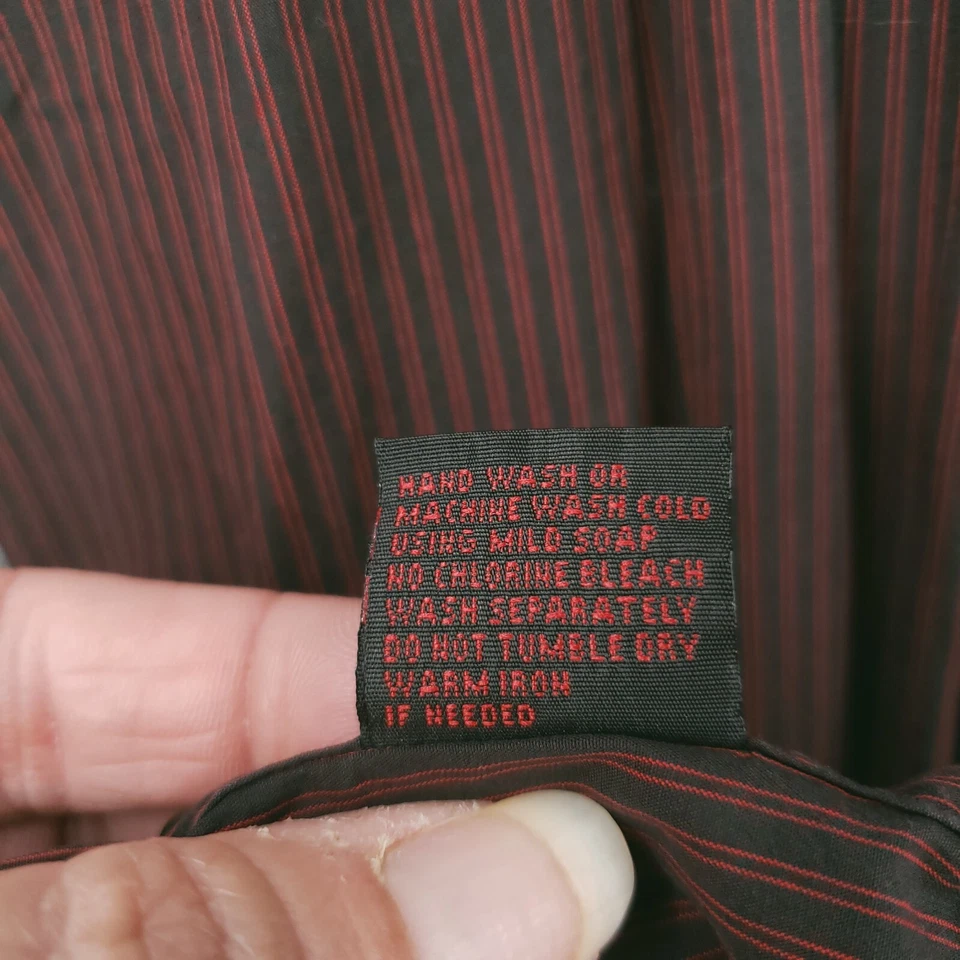 Zodiac 衬衫男式 L 大号纽扣红色条纹当代版型长袖 — 第 4/4 张图片