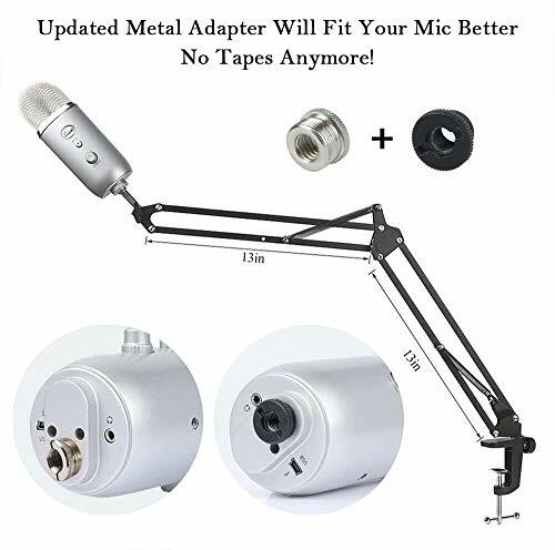 Adjustable Mic Shock Mount Suspension Boom Scissor Arm Stand With Microphone Pop - 第 6/9 張圖片