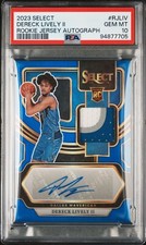 2023 Select Dereck Lively RPA PSA 10 /49  Rookie Jersey Maverick Auto Blue Match