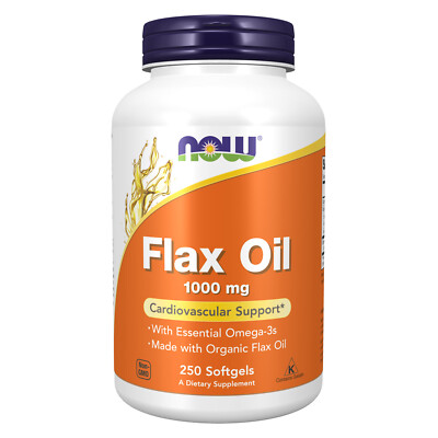 NOW FOODS Flax Oil 1000 mg 250 Softgels