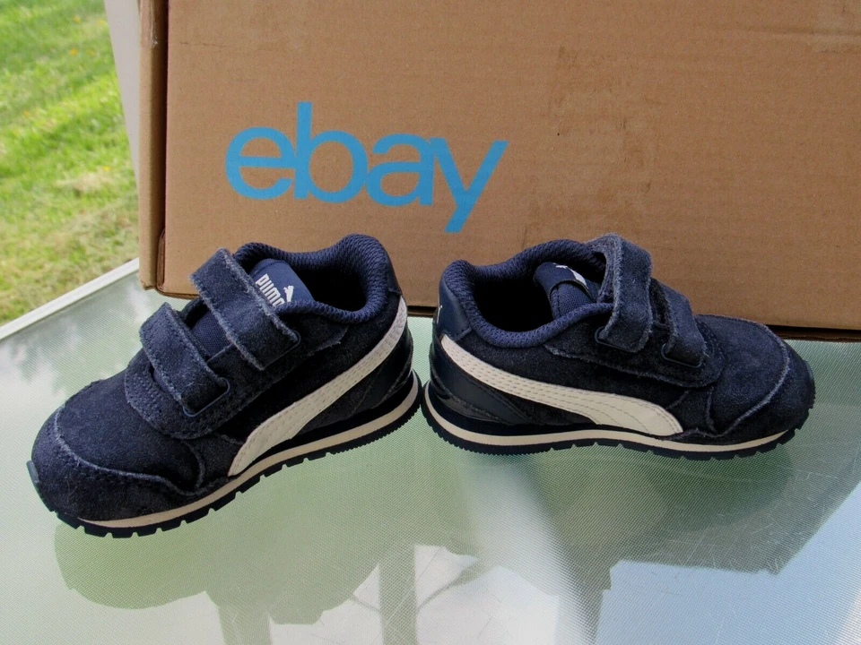 PUMA Baby Boys size 5C Navy Suede Touch-Fasten Lightweight Sneakers Casual Shoes - Image 2 of 4