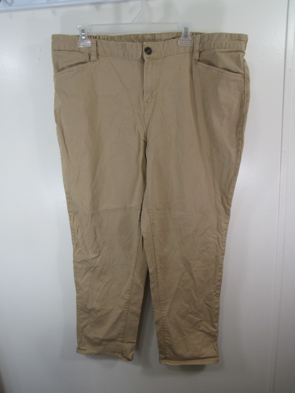 Basic Editions Pants Size 18 Brown Button Zipper … - image 1