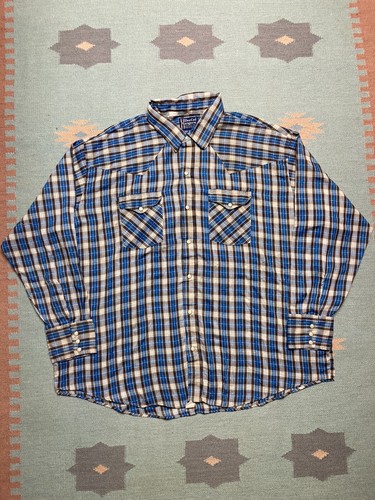Chemise Western Cowboy Washington Dee Cee - Taille S - Bleu Laine Carreaux - Neuf Sans étiquettes