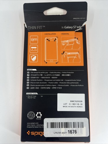 Spigen Samsung Galaxy S7 Edge Thin Fit Phone Case - Black - Picture 2 of 2