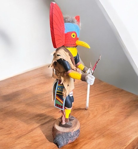 Vintage 1977 Hopi Great Horned Owl Black Walnut Kachina R. Wilhelm Signed 11.5”H - Picture 5 of 18