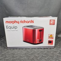 Morphy Richards 2-Slice Toaster Equip Red Model 222066 7 Settings Defrost
