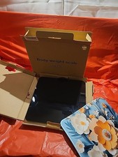 Digital Bathroom Scale Floral Rubber Non-Slip Round Edges Auto-Off  Mat New OB