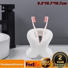 Creamy White Ceramic Holder Stand Modern Toothbrush Holder Makeup Brush Holder