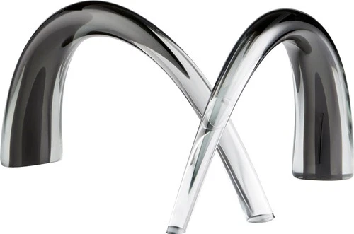 Graceful Glass Vault Sculpture in Clear and Gray - Picture 2 of 4