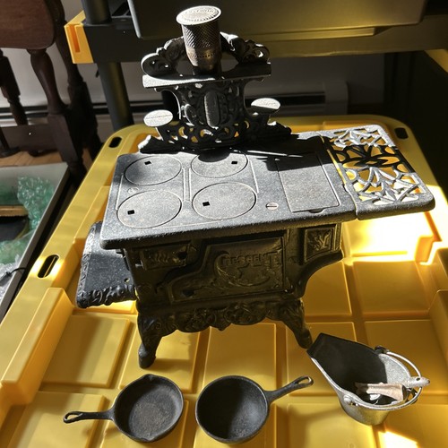 Old Crescent Cast-Iron Stove With Fostoria Pipe On Top