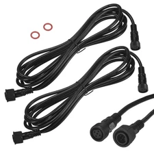 2-Pack Waterproof Extension Cable, 5 Pin 3Meter 22AWG for Spotlights [Black]