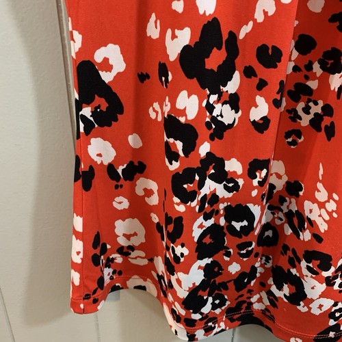 Calvin Klein Red Multi Floral Sleeveless Career Casual Stretch Tank Top L - Picture 5 of 9