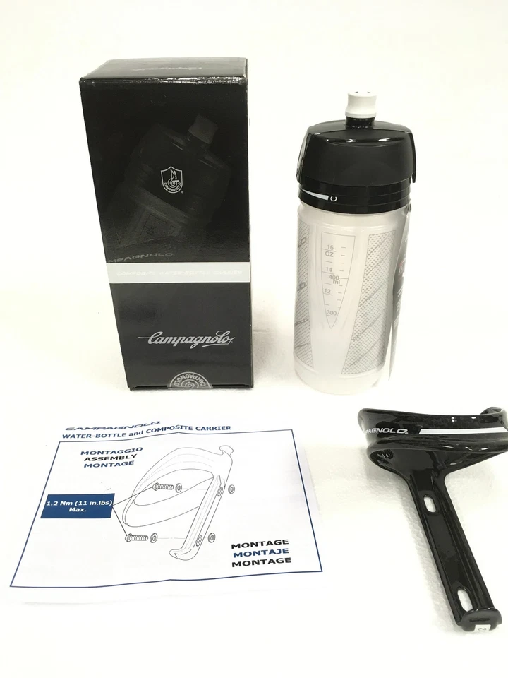 NUEVO Campagnolo Super Record Jaula de Carbono y Botella de Agua 550ML, ENVÍO GRATUITO Foto 2 de 4