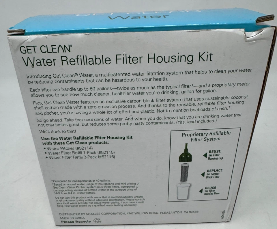 Kit de carcasa de filtro recargable de agua GET CLEAN + 1 filtro Foto 3 de 4