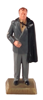 Marx 1960s U.S. President F.D.R. Roosevelt - Painted Figures W/Gold Base 2 3/4