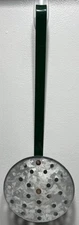 Vintage Ice Fishing Metal Skimmer Strainer 14.5” Heavy Duty Green Handle (11.5”)