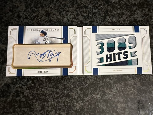 2019 Panini National Treasures Ichiro Suzuki Cut Auto Statlines Jumbo Patch #/3