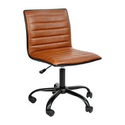 #ad Flash Low Back Designer Armless Brown Ribbed Swivel Task Chair BK Frame amp; Base $44.98