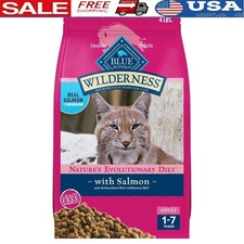 High Protein Natural Dry Cat Food Salmon Recipe Grain Free Adults 4lb Bag New