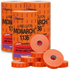 Perco Red Sale Labels Pricing Labels for Monarch 1136 Price Gun – 3 Sleeves, ...