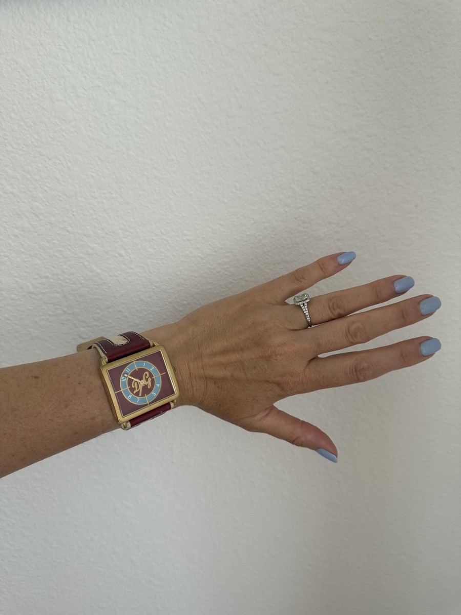 Dolce & Gabbana D&G Time Watch Red Gold Square Face Genuine