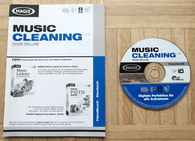 @ MAGIX music cleaning Lab 2008 deluxe @, Programm-CD und Anleitung
