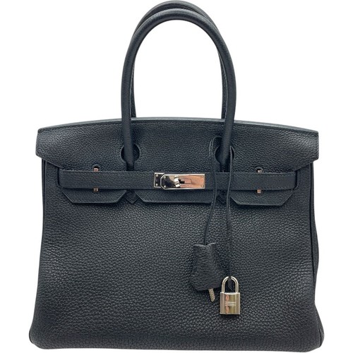 HERMES Birkin 30 Black Handbag L Stamp #OKB319
