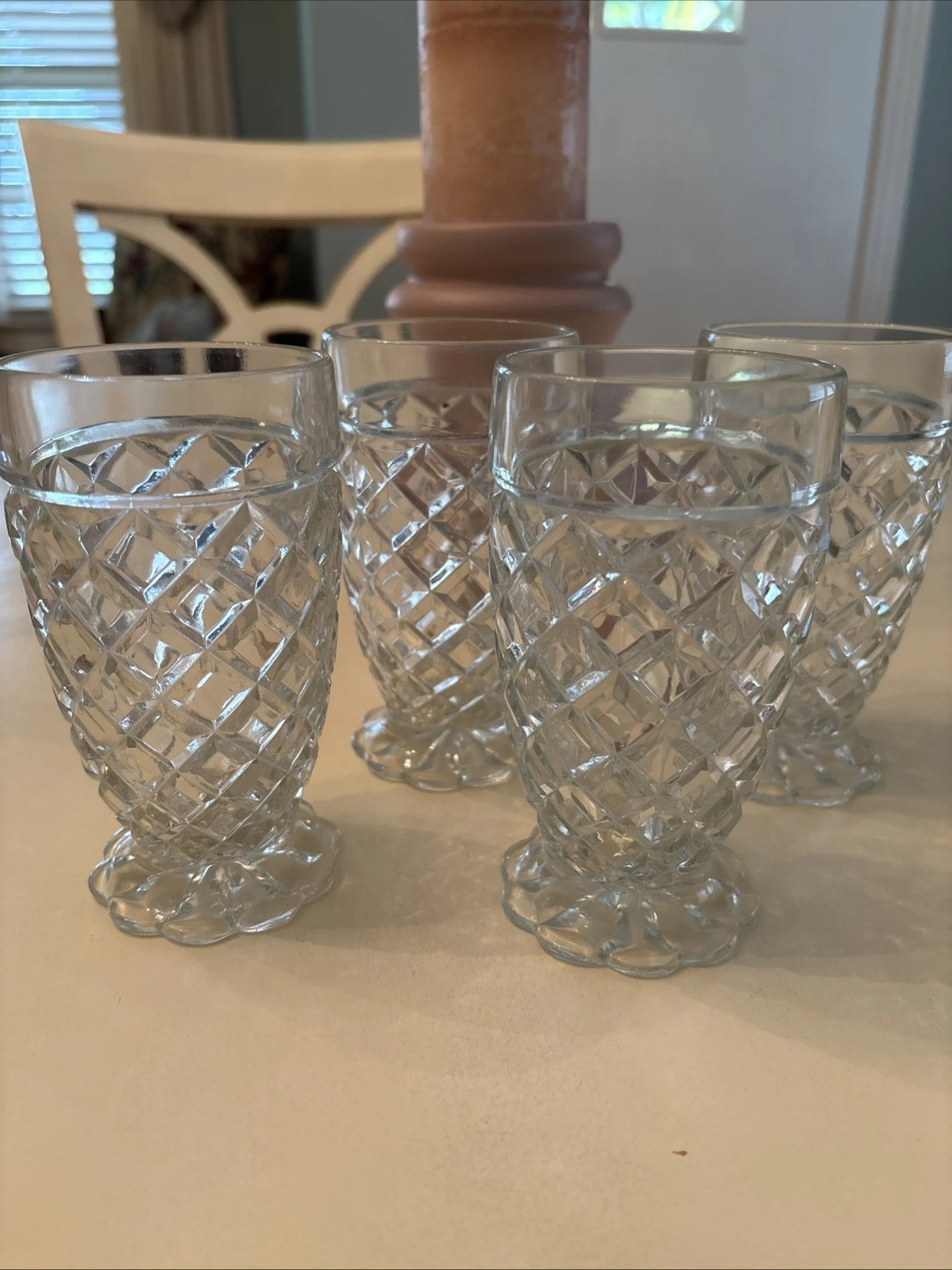 Vintage Anchor Hocking Waterford Waffle Tumblers