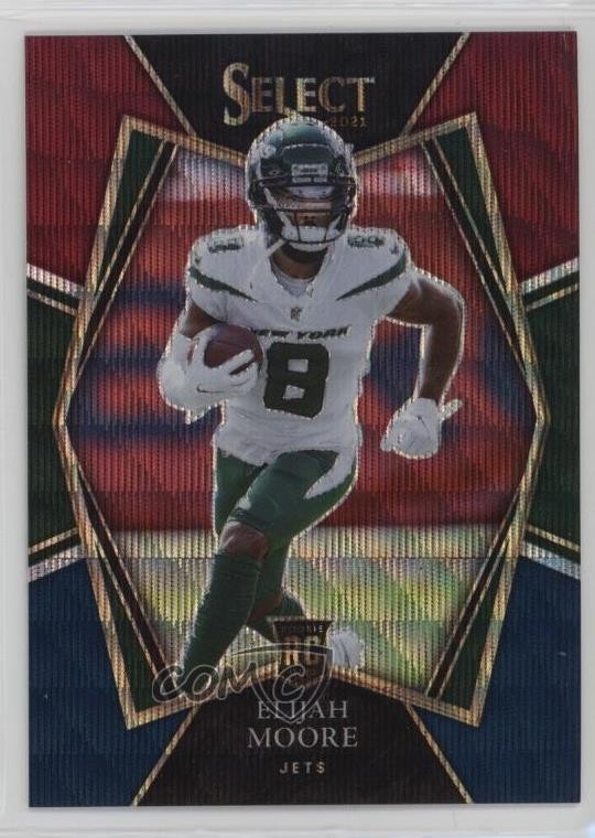 2021 Select Premier Level Tri-Color Prizm /199 Elijah Moore #156 Rookie RC 0e9i