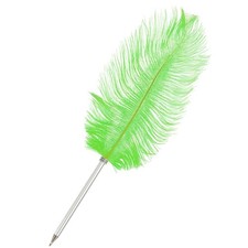 30cm/12" Feather Ballpoint Pen, 1 Pcs Ink Vintage Refined Plated Pen, green