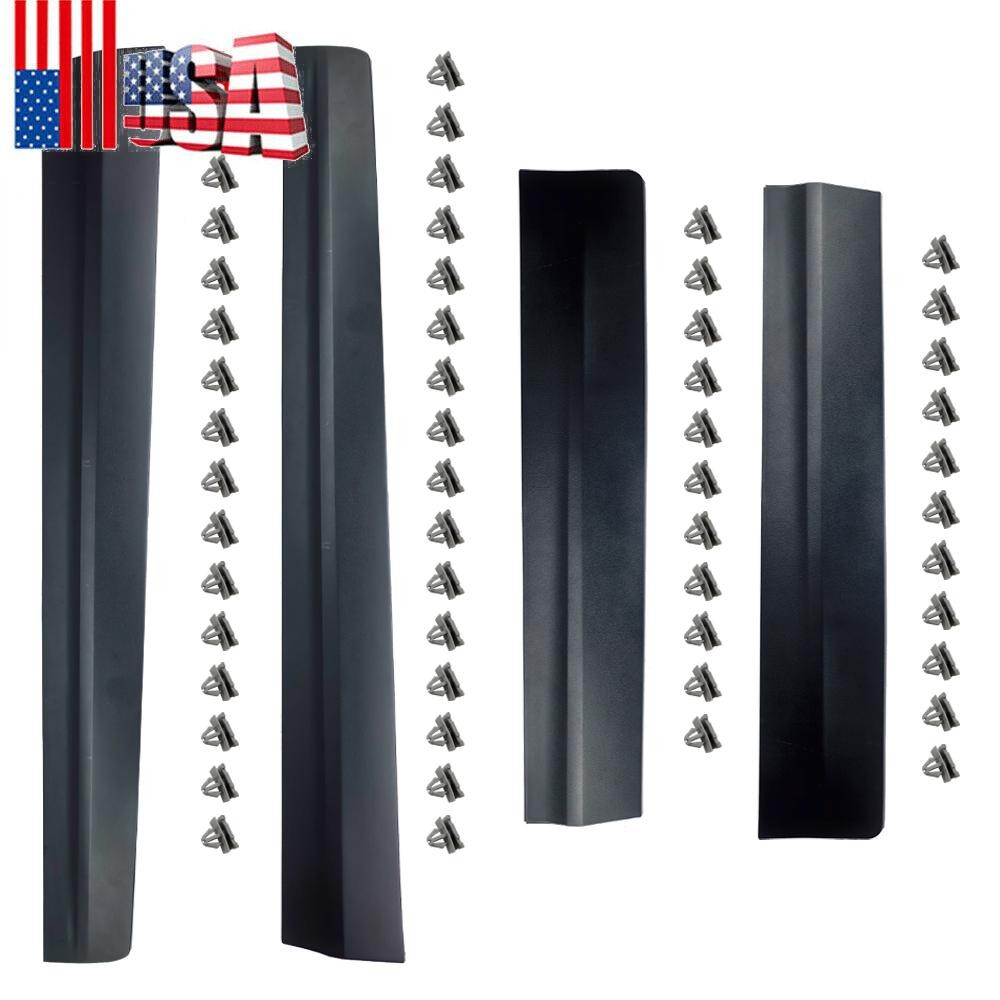 4PCS Front Rear Lower Black Door Trim Molding Fit Cadillac XT5 2017-2025