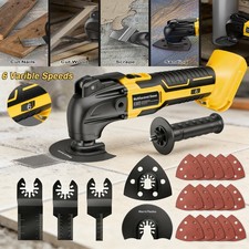 6 Speed For Dewalt XR DCB 18V 20V Battery Brushless Oscillating Multi Tool + LED
