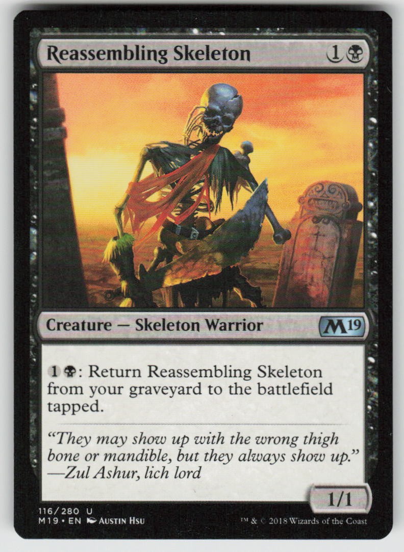 Reassembling Skeleton Uncommon Core Set 2019 116 MTG Lightly Played 2018
