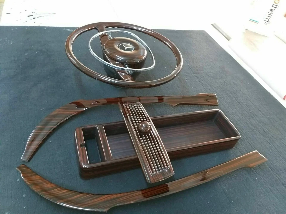 For Mercedes Benz Classic W113 Wood Trim Set Steering 230-280sl Pagoda Makkasar - Изображение 3 из 4