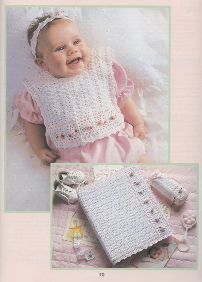 Leisure Arts Crochet Pattern Book 2882 Christening Ensemble - Gown & 8 pieces - Image 3 of 3