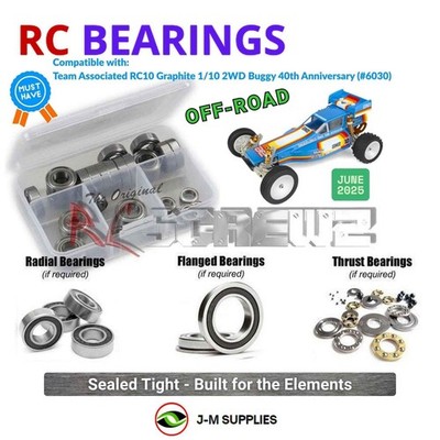 RCScrewZ Rubber Shielded Bearing asc163r for Associated RC10 Graphite 6030 | KIT