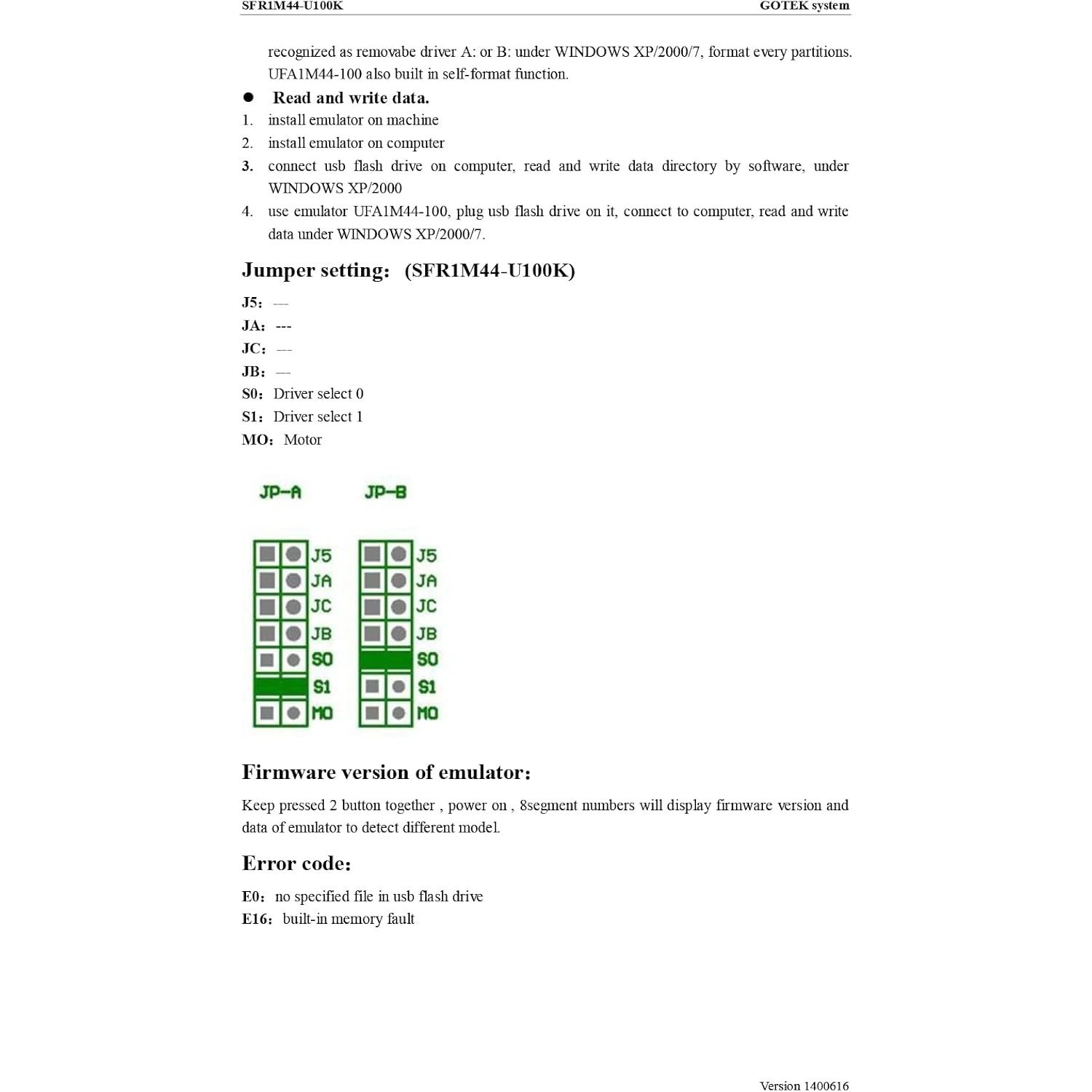 SFR1M44U100 35 Inch 144MB USB SSD Floppy Drive Emulator Black