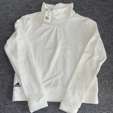 Adidas Girls Golf Mock Neck Sweatshirt White Youth Large HM7369 NWT