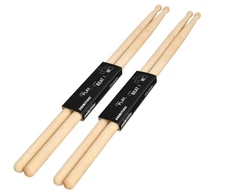 2 Pairs Drum Sticks 5A Drumsticks Maple Oval Wood Tip Non-Slip Jazz Drum Music