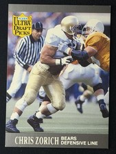 1991 Fleer Ultra - Draft Picks Chris Zorich Chicago Bears Rookie Card #298. rookie card picture