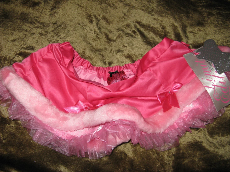 Saia sexy Victoria's Secret Papai Noel rosa pele sintética tule strass 07 LTD ED NOVA - Imagem 4 de 4