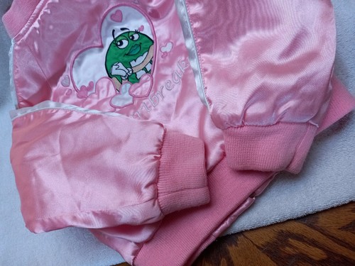M & M Baby Pink Satin Zip Up Jacket Girls Size EX S (4) GC - Picture 7 of 12